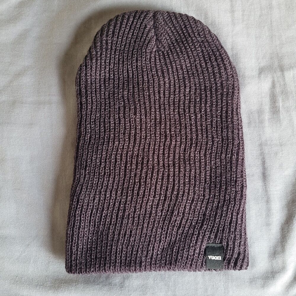 Vuori Caifornia Beanie Brown Ribbed Knit Outdoor Ski Hiking One Size Unisex V820